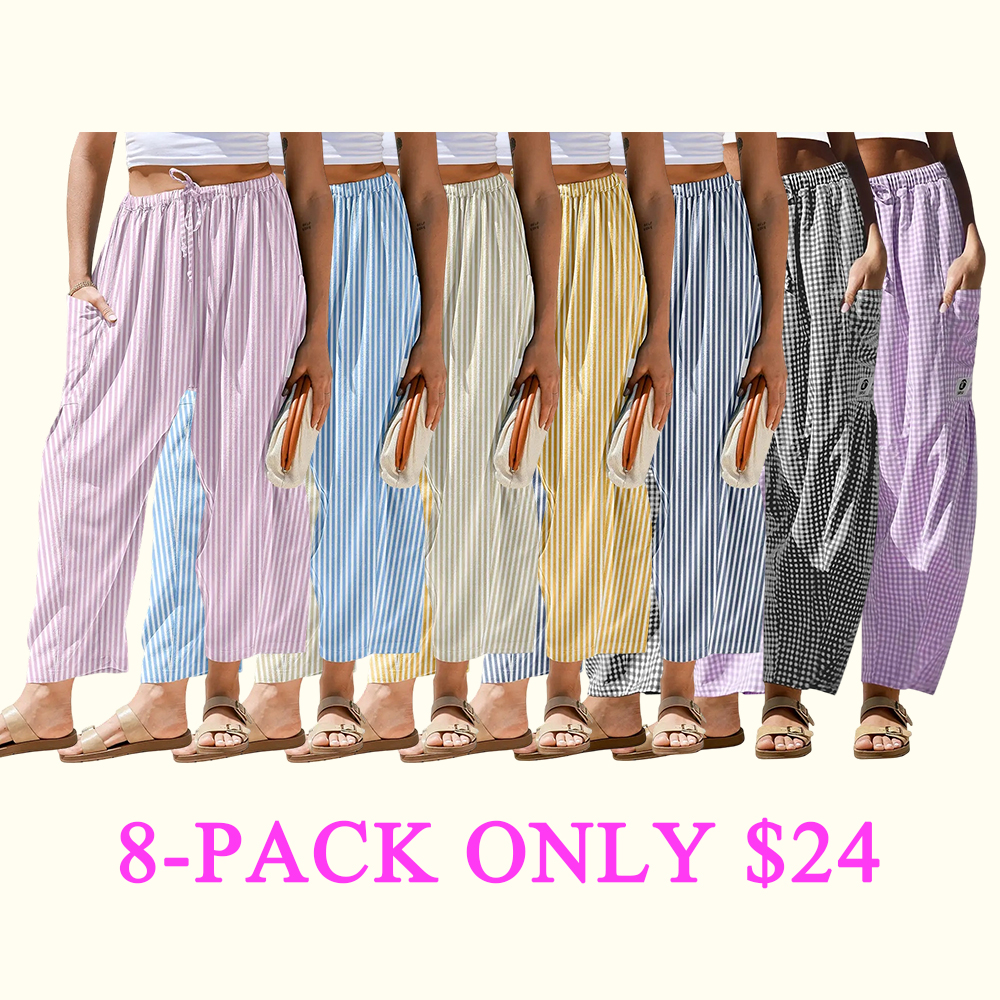 Women's SS26 Wide Leg Gingham Plaid Pants