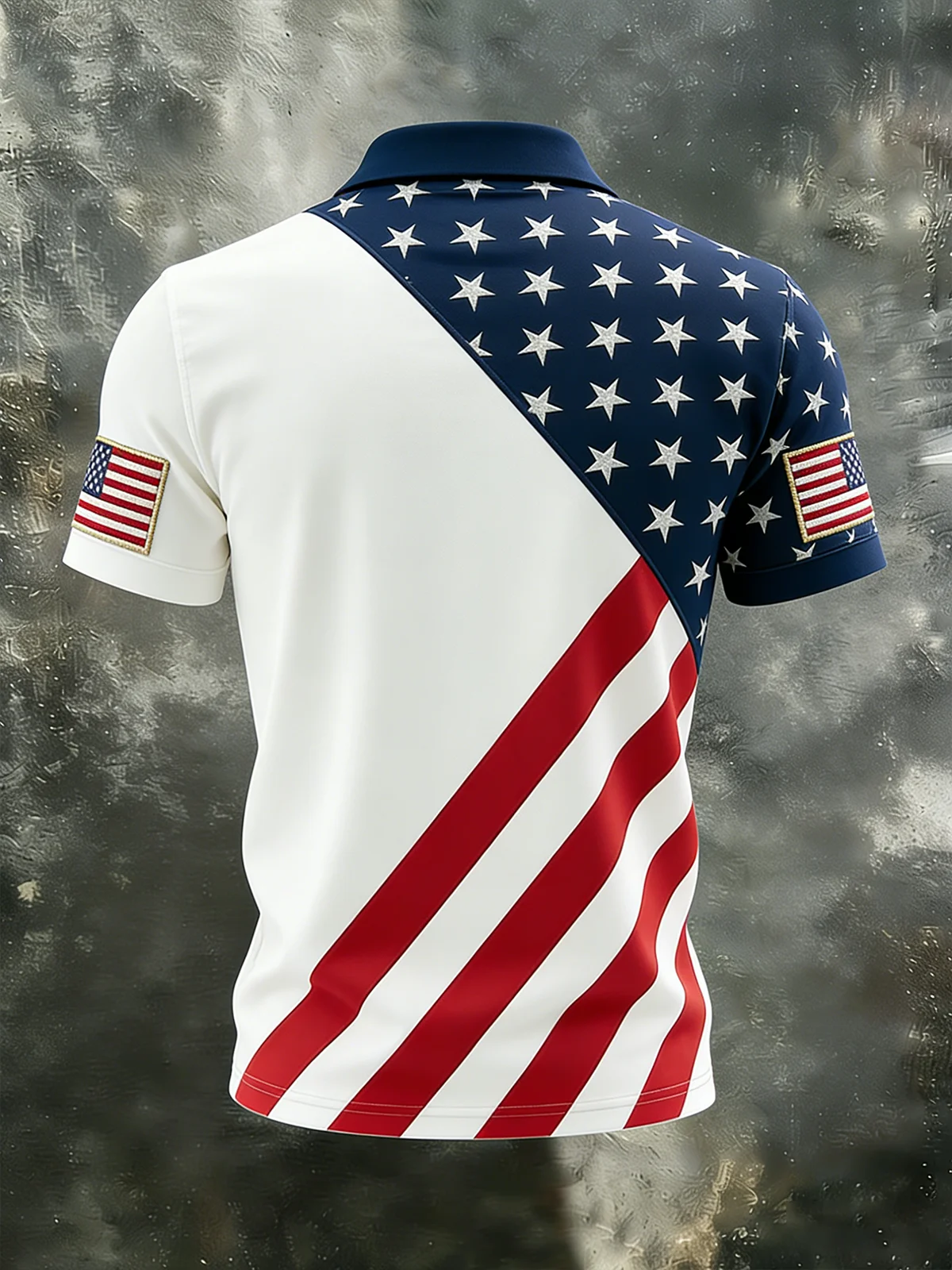 Men'S Casual 250Th Anniversary Of The Founding Of The United States Printed Short Sleeved Button Polo Shirt