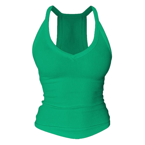 V Neck Cotton Tank Tops with Shelf Bra