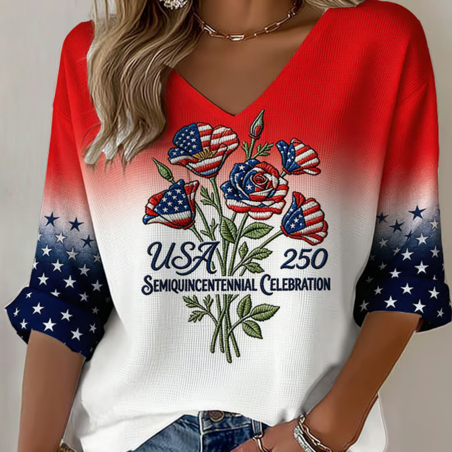 Women'S Casual Retro 250Th Anniversary T-Shirt