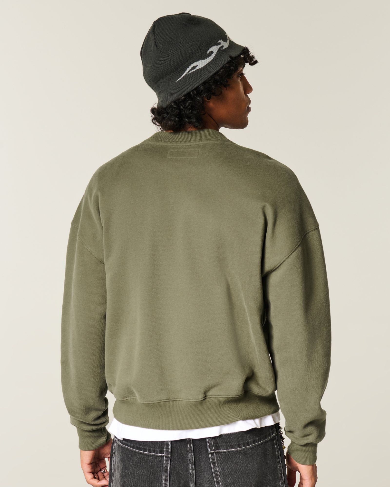 Boxy Camo Crew Sweatshirt