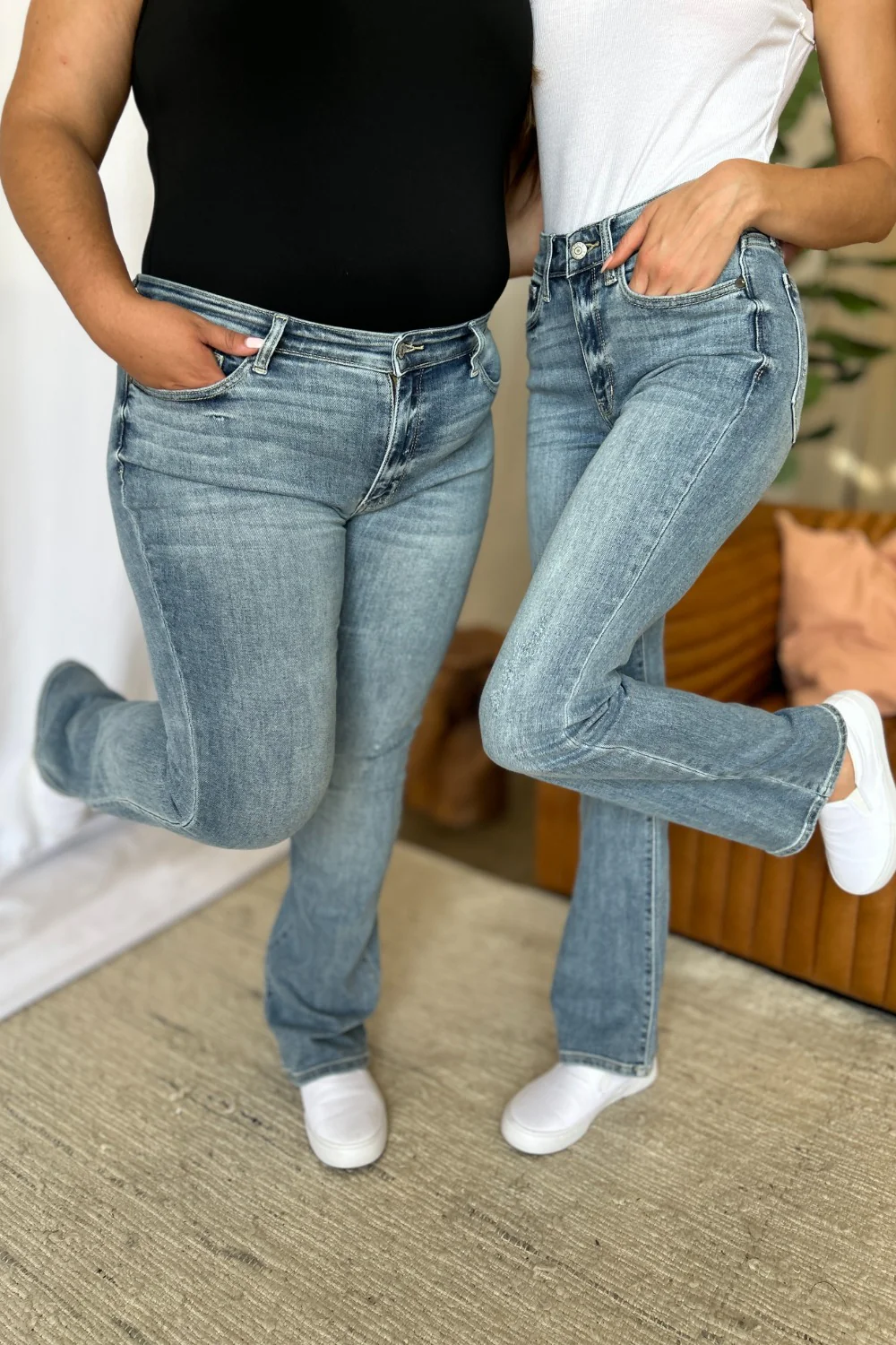 Blue Full Size Medium Rise Bootcut Jeans