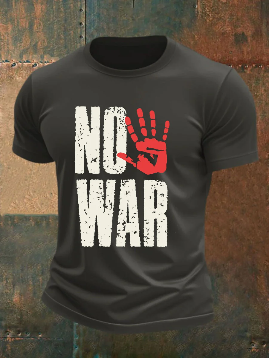 Men's No War cotton short-sleeved T-shirt