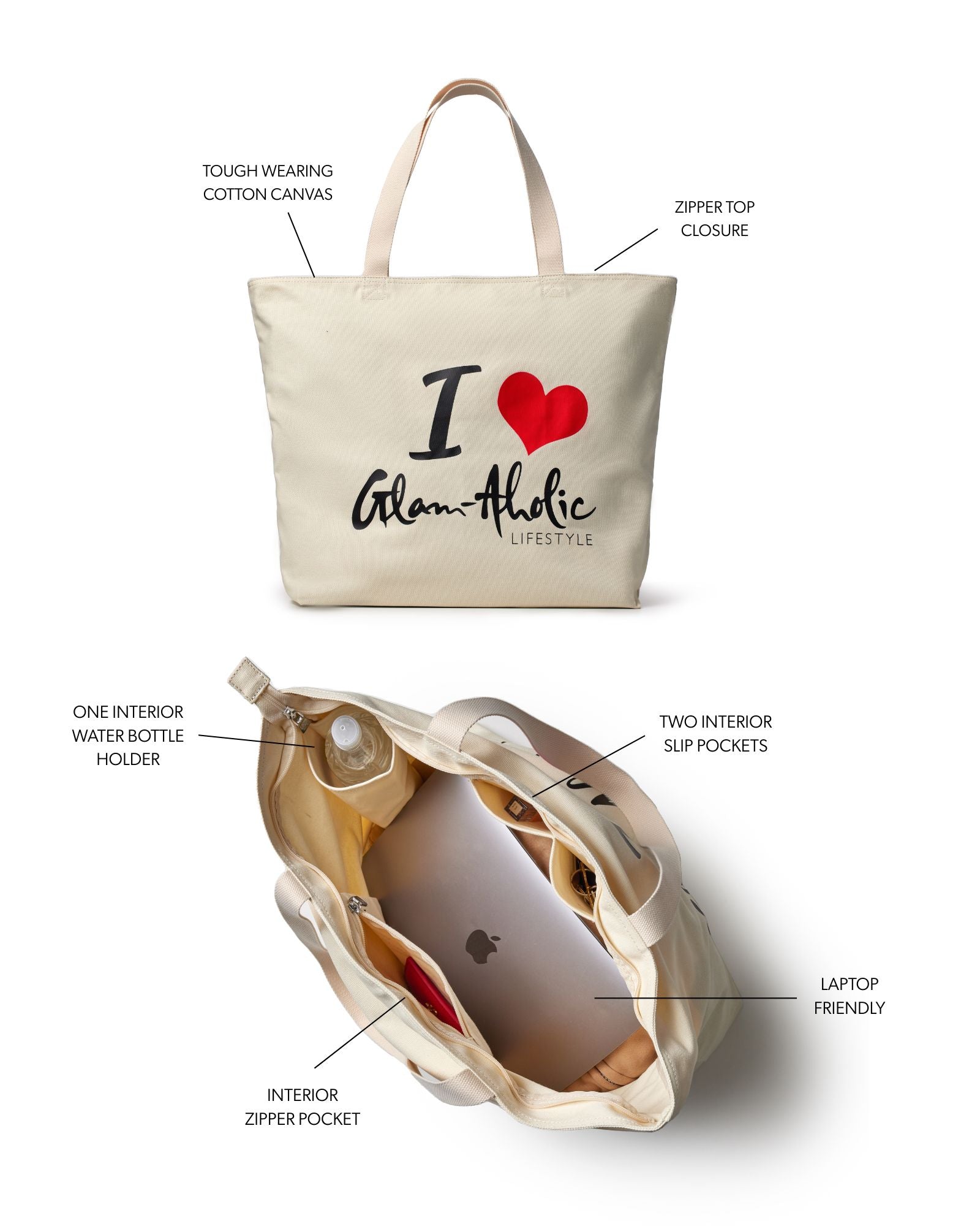 SIGNATURE LOGO CANVAS TOTE - RED