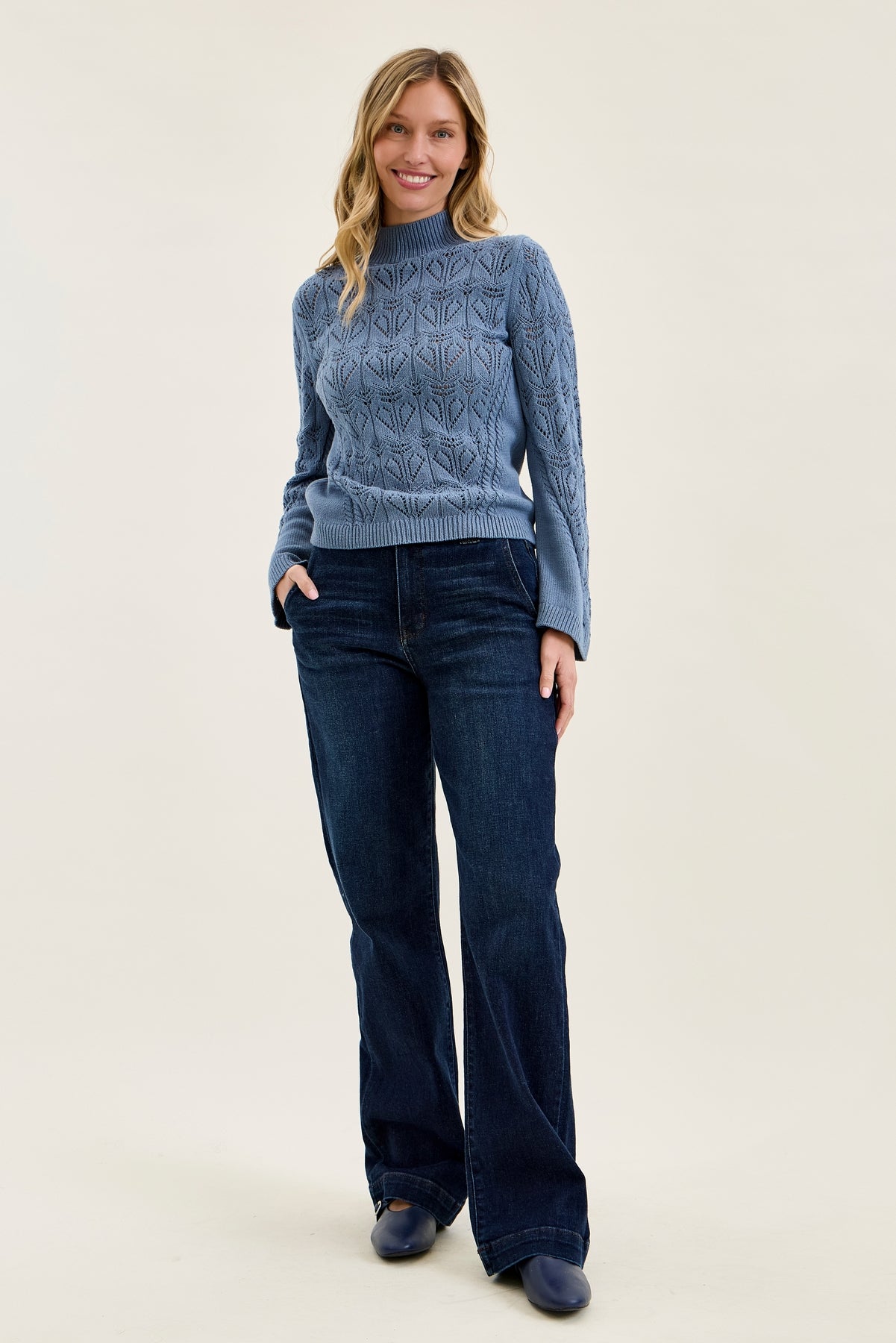 Penny Dark Indigo Trouser Wide Leg