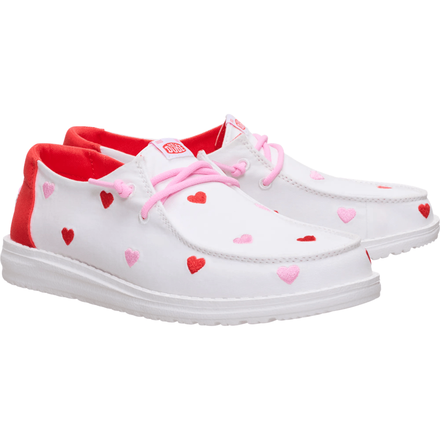 Wendy Embroidered Hearts - White/Multi