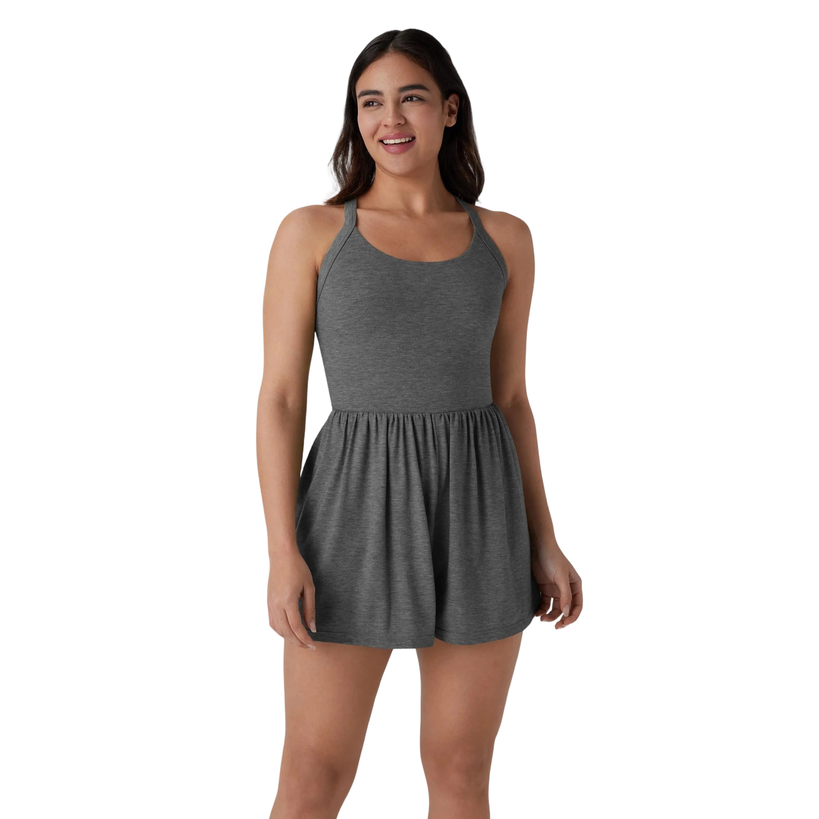 🔥Women’s Backless Twisted 2-in-1 Resort Romper with Built-In Shorts & Pockets