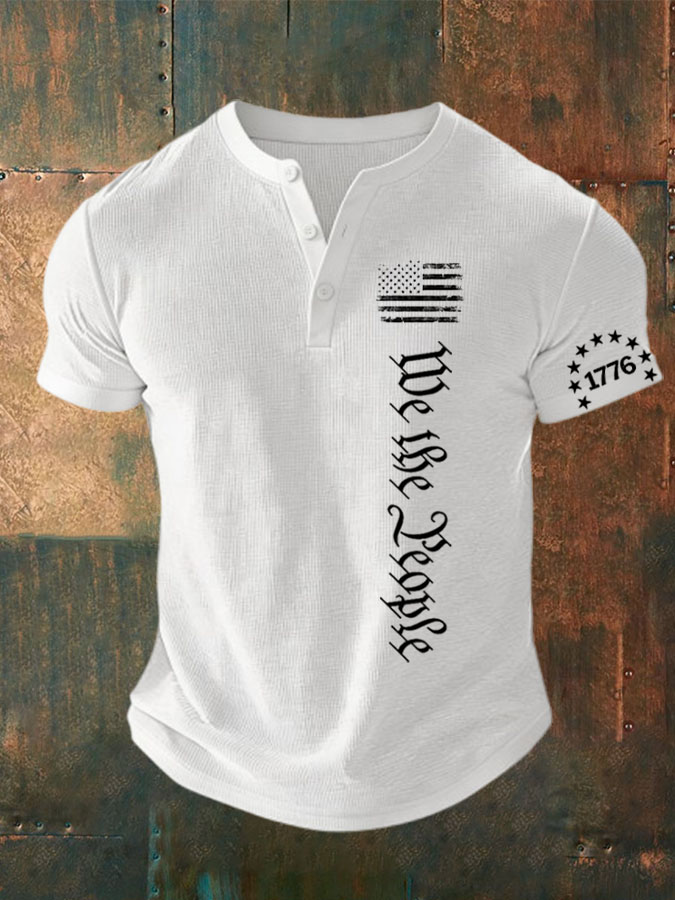 Women'S American Independence Day Printed Waffle Top