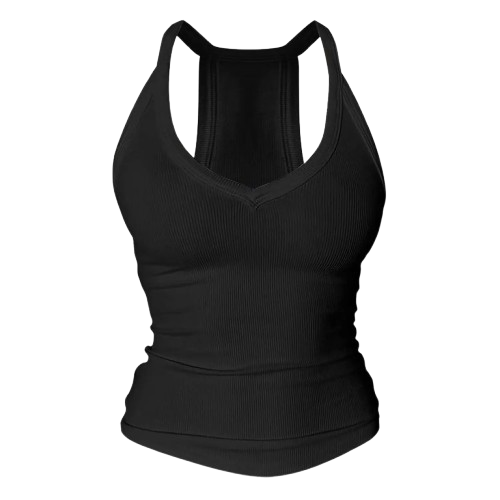 V Neck Cotton Tank Tops with Shelf Bra