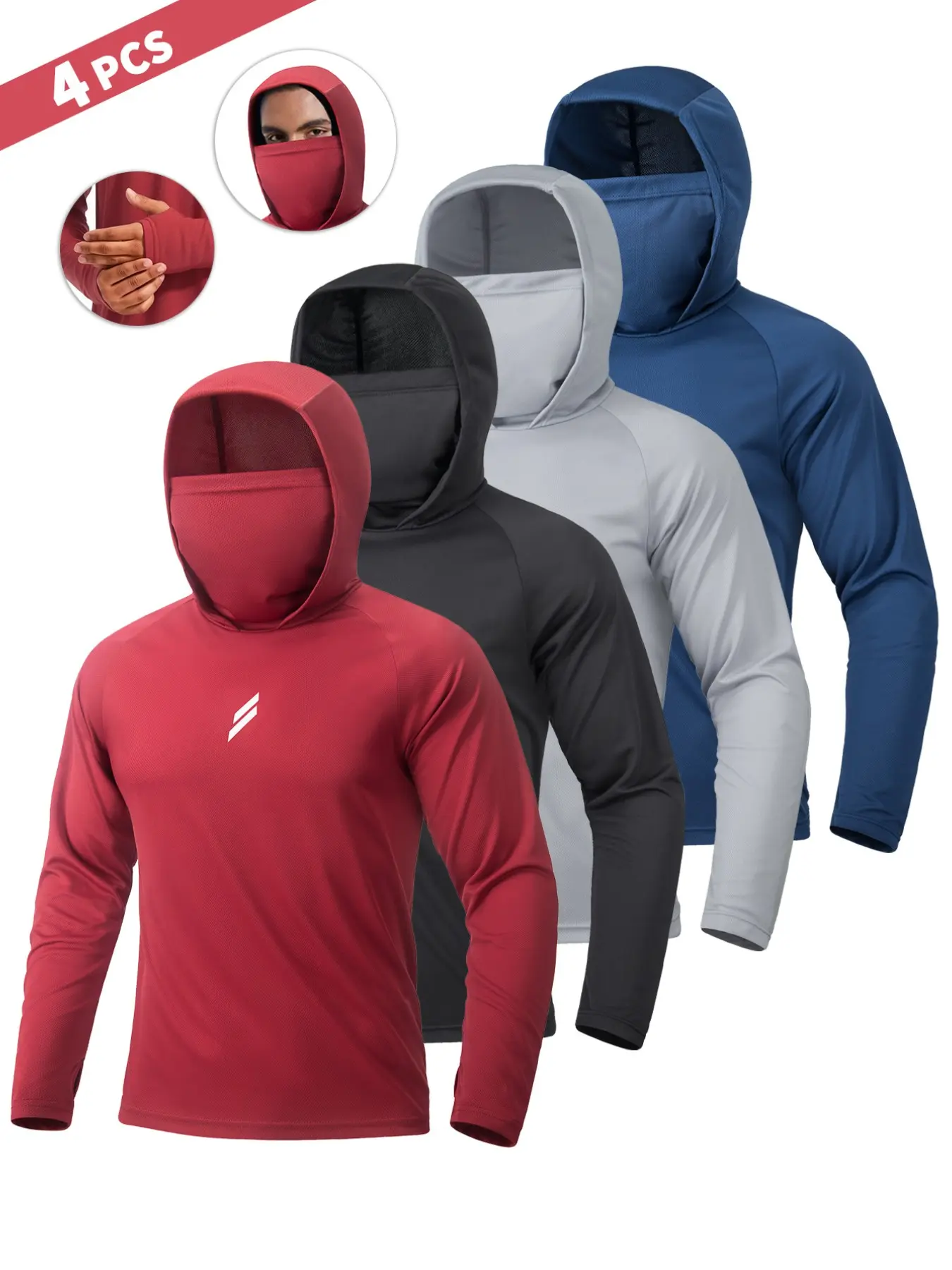 Men's Sun Protection Hoodie Set,FishingHoodiewithMask,Casual Breathable Fishing Jacket