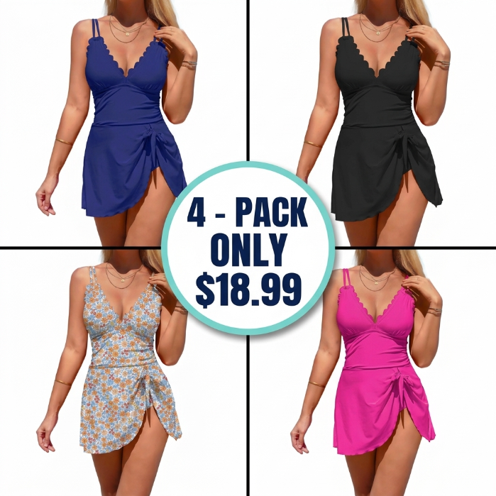 One Piece Swimdress Swimsuits for Women Tummy Control Swim Dress Tie Knot Skirt Swimming Bathing Suit Girls