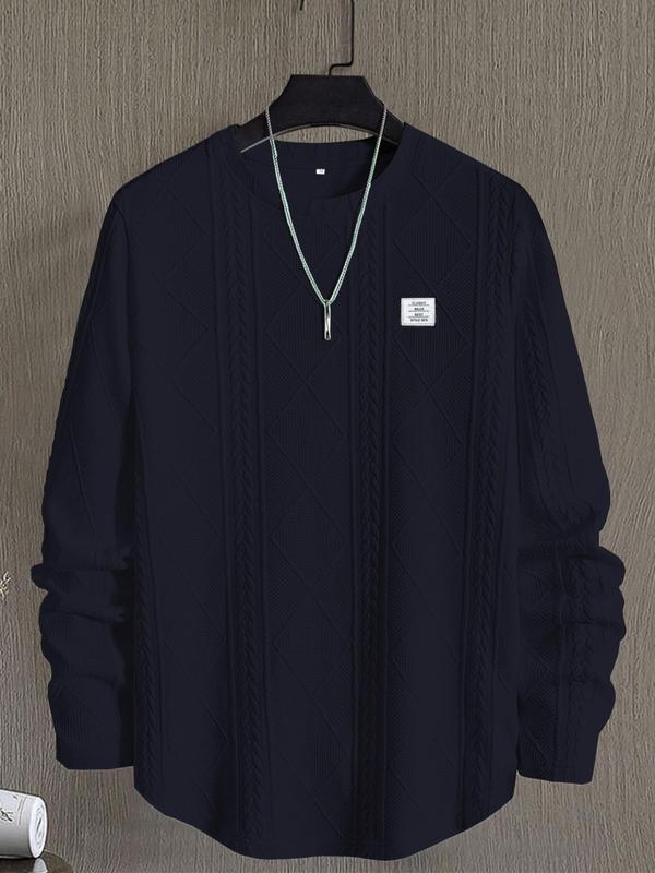 Men’s Knit Pullover – Regular Fit Crewneck Long Sleeve Top