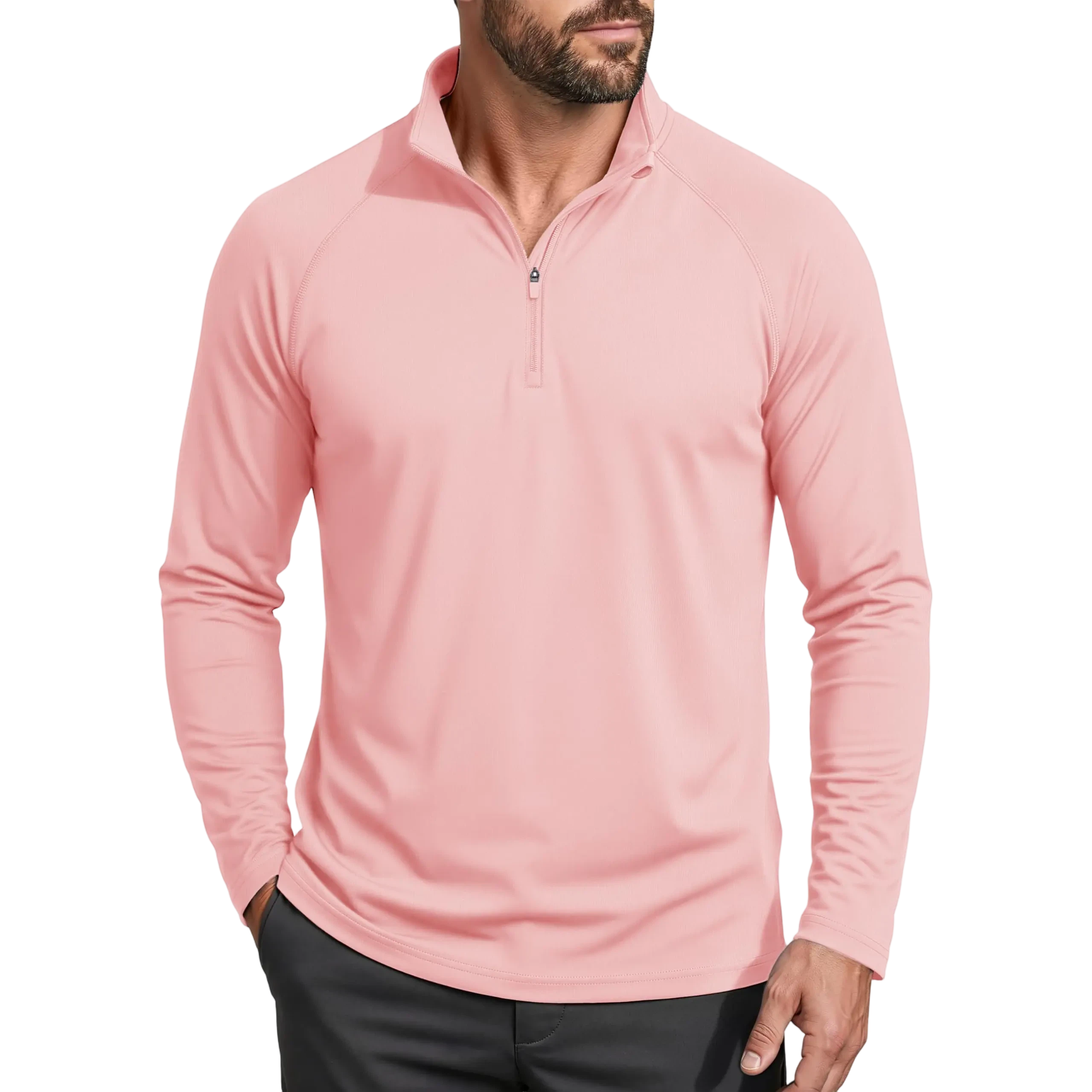 Men's 1/4 Zip Shirt UPF 50+ Quick Dry Lightweight Long Sleeve