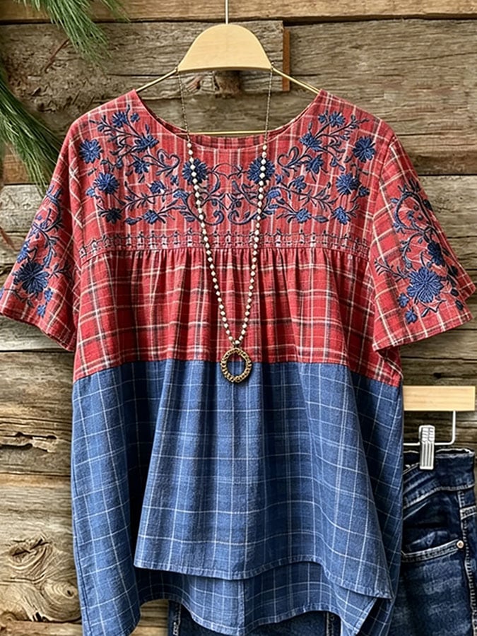 Women's Casual Retro Print Top