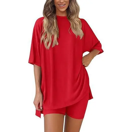 Women's Summer Casual Two-Piece Set: Minimalist Loungewear crafted from soft viscose fabric