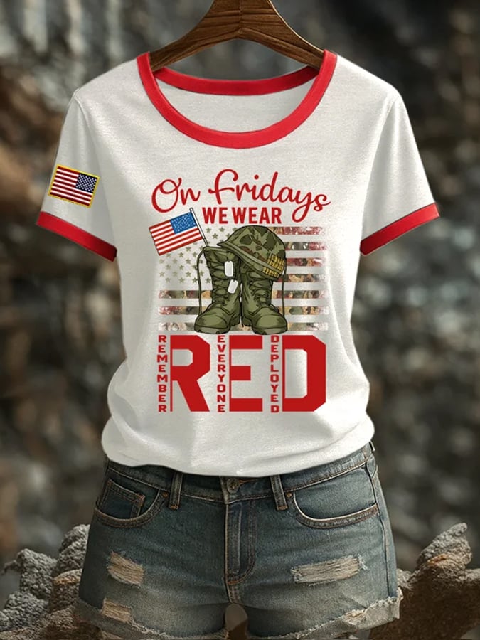 Women's Red Friday Veteran Print T-Shirt