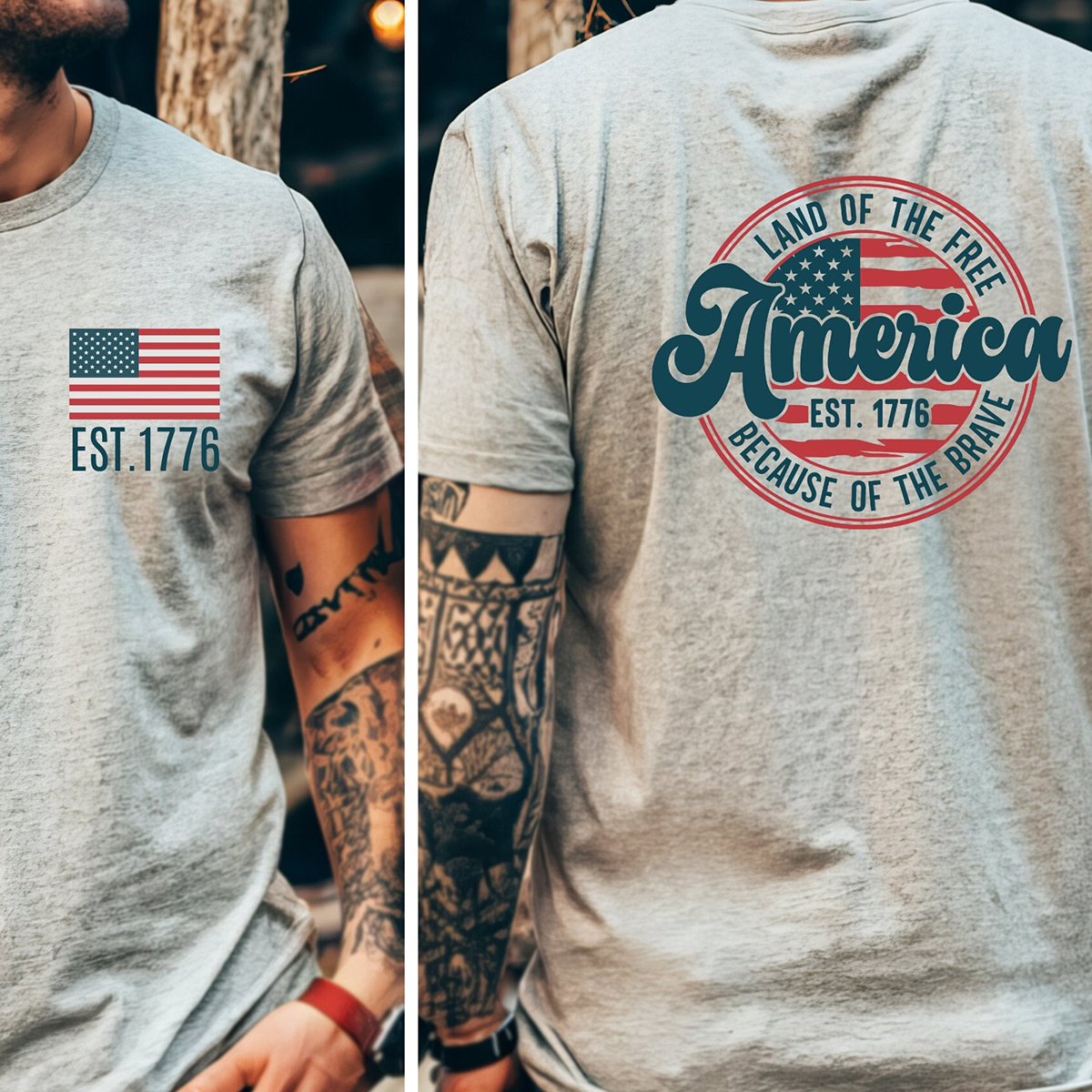 Men's Retro American Pattern T-shirt