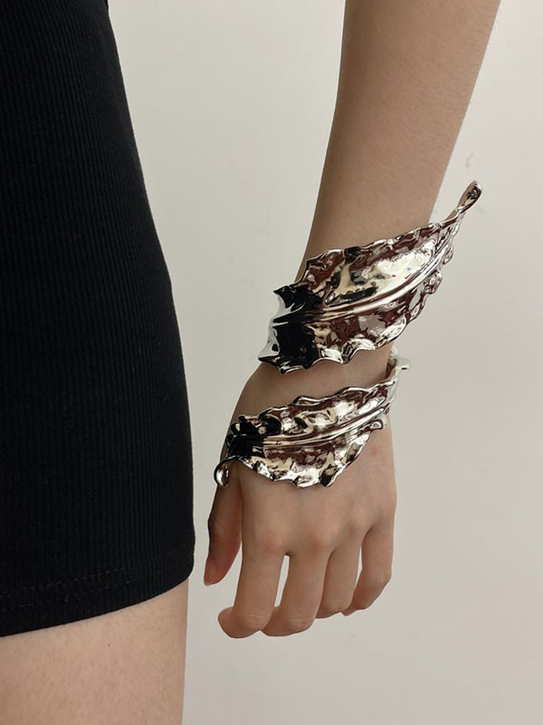 Geometric Pleated Shiny Solid Color Bracelet Accessories