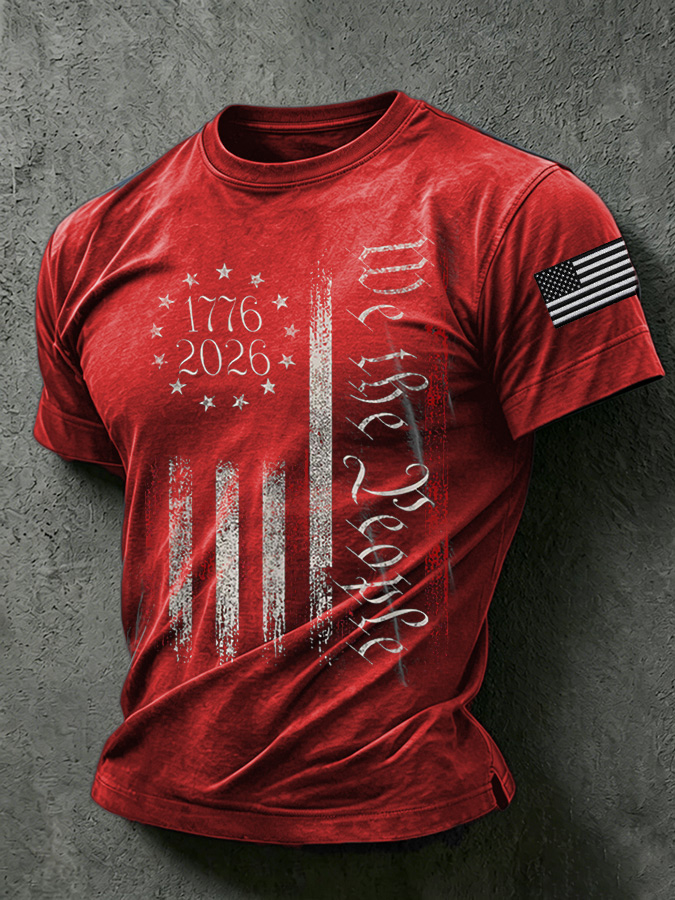 Men'S America Flag Printed Casual T-Shirt