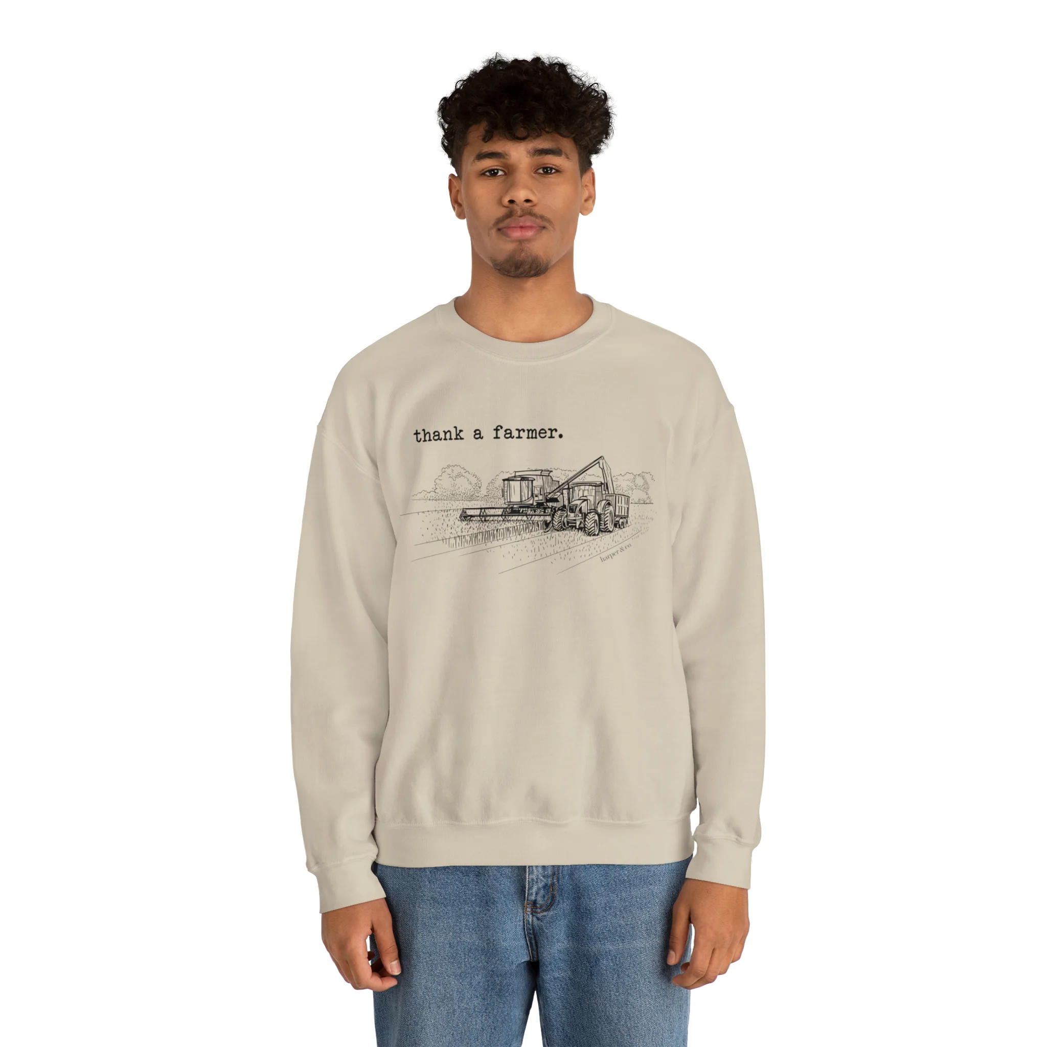 Thank a Farmer Combine Unisex Heavy Blend? Crewneck Sweatshirt