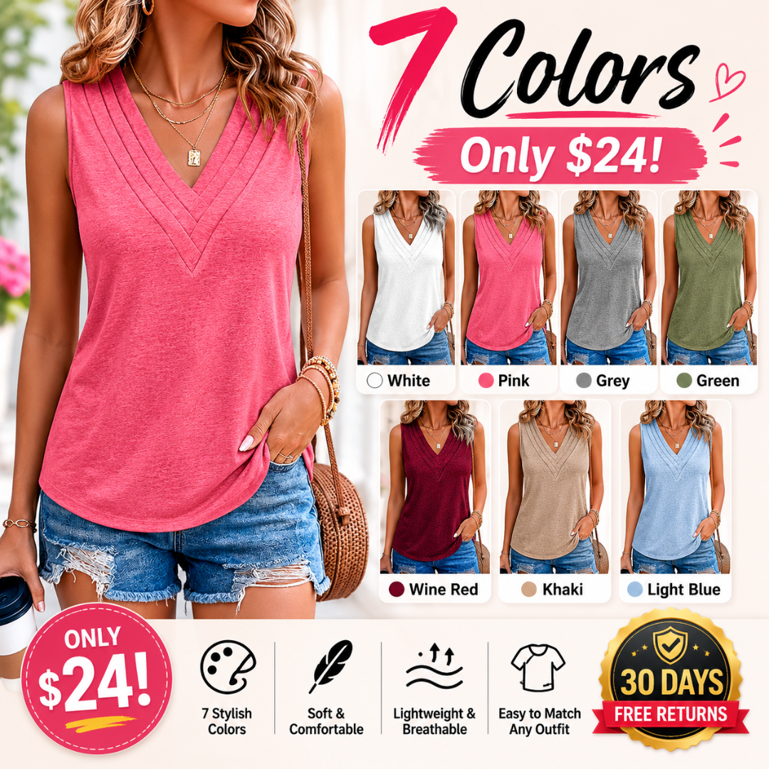 Women V Neck Tank Tops-100% Cotton