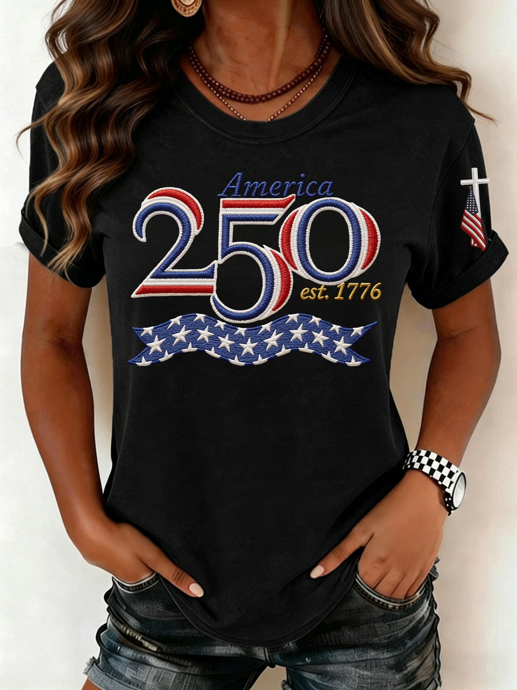 Women's Retro 1776–2026 250 Year Print T-Shirt