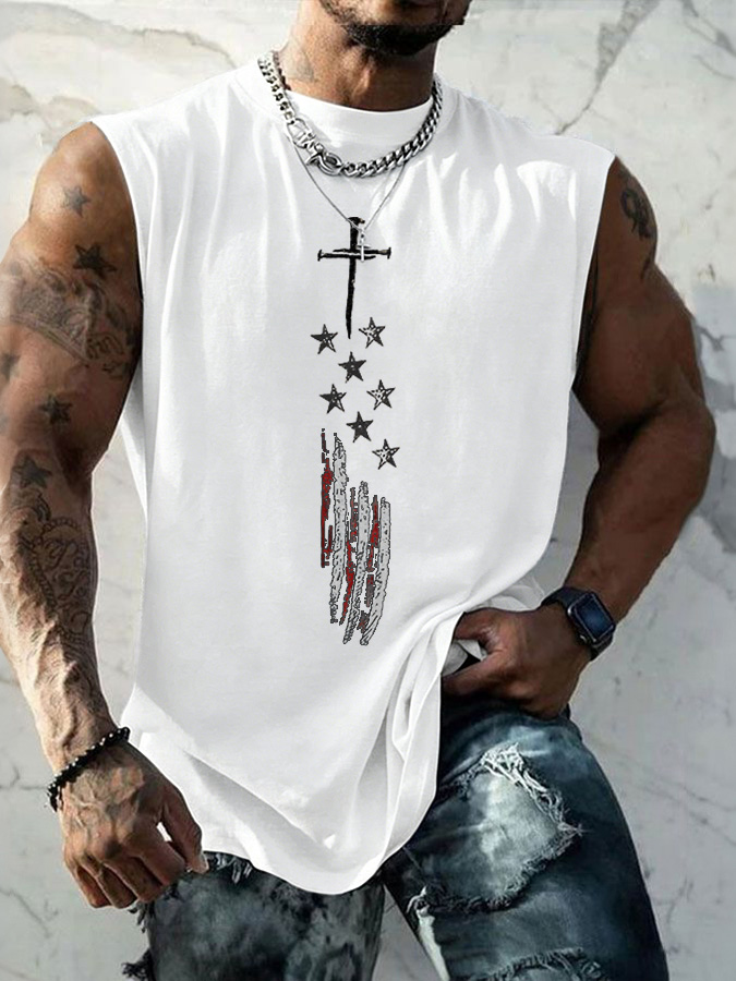 Men'S Sleeveless Casual Cotton And Linen T-Shirt