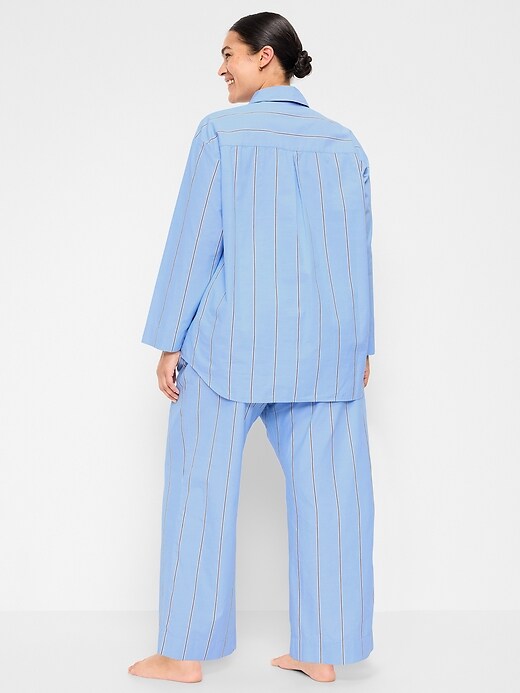 Poplin Pajama Pant Set Blue