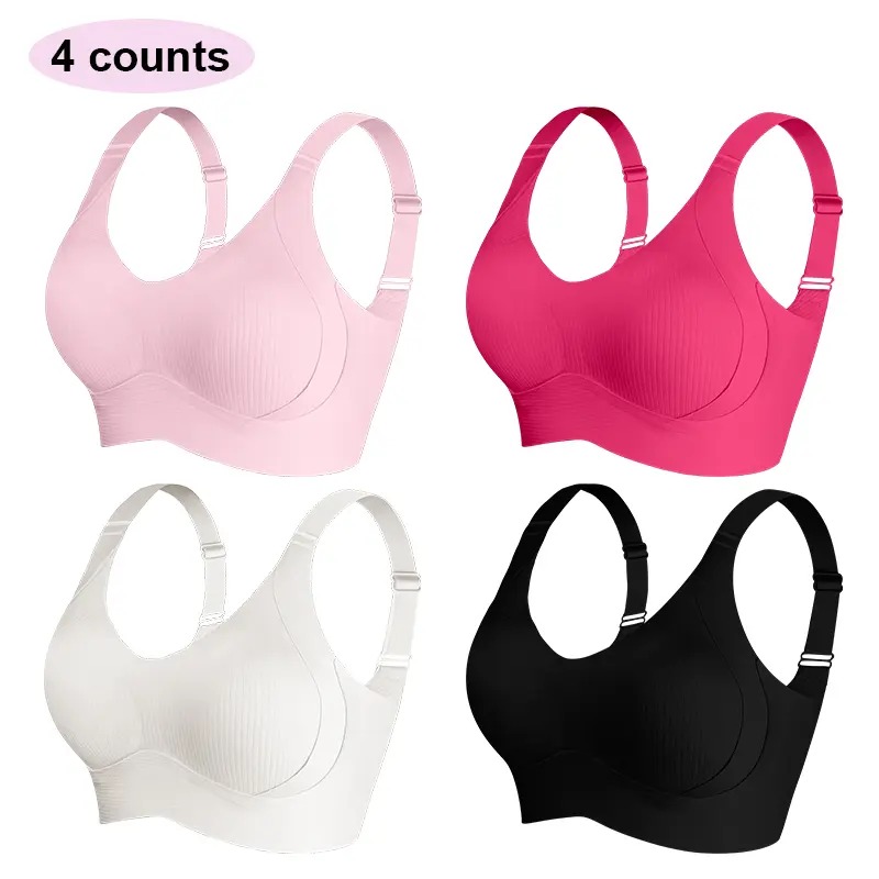 🔥LAST DAY SALE 70% OFF💕Women's Solid Wireless Bra, ComfortableBreathable Push Up Bra