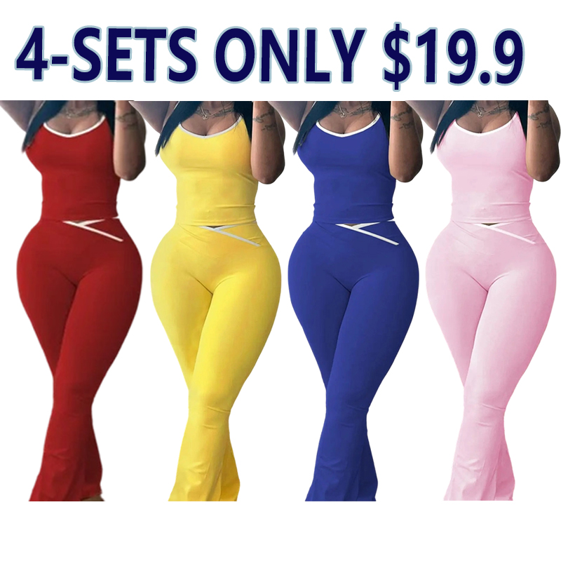 Women's Colorblock Tank & Cargo Pants Set