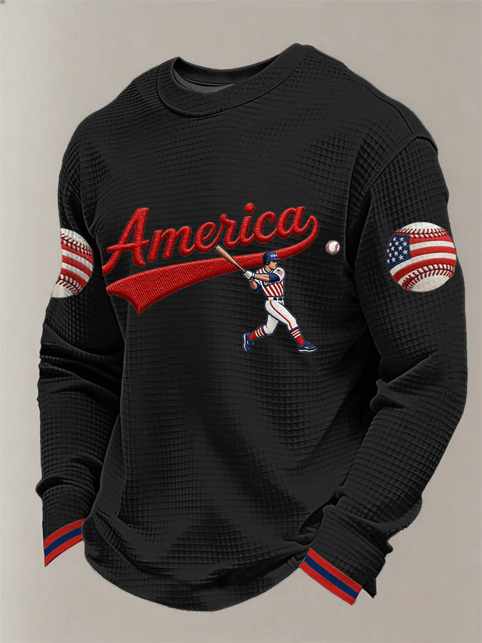 Men'S Baseball Classic Printed Waffle Top