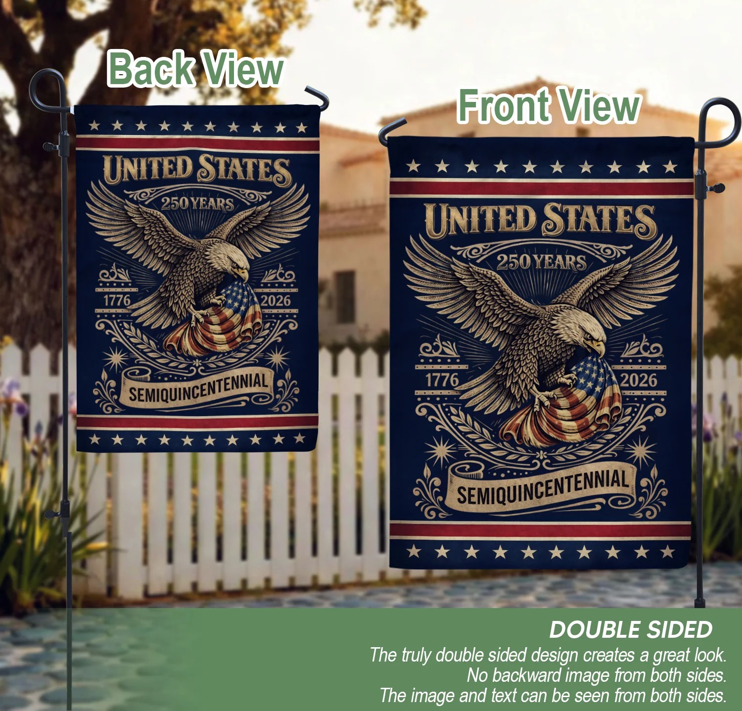 America 250Th Anniversary 1776–2026 House Flag – Patriotic Eagle USA