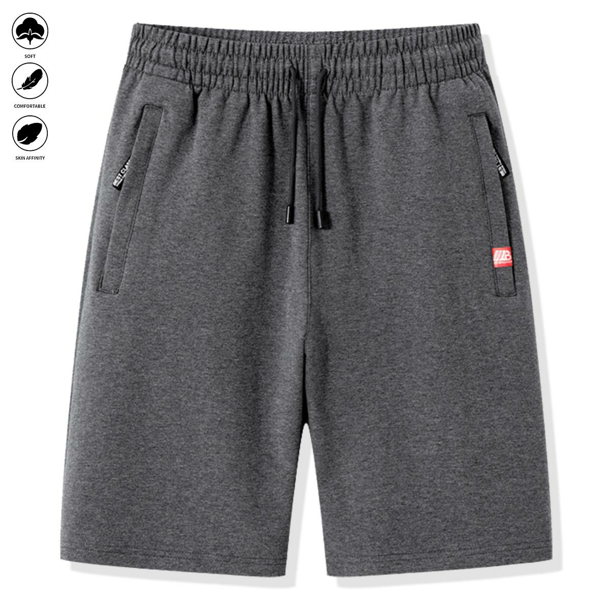 Men's Casual Breathable Summer Sports Shorts with Pullstring and Zipper for Beach Outdoor Activities Cycling Daily Wear