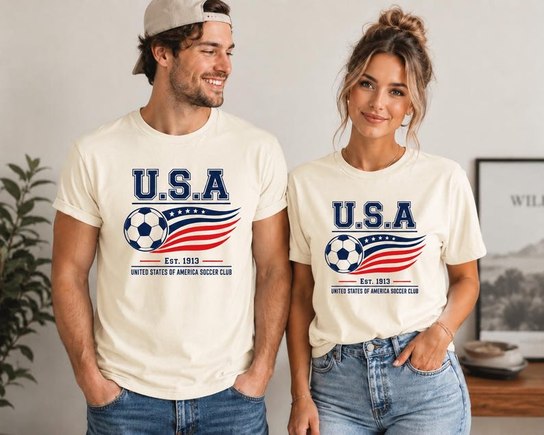 Matching Family USA Soccer Shirts, American Soccer Fan Family Tee, USA Match Day Shirt, Patriotic Family Shirts, Comfort Colors Tee