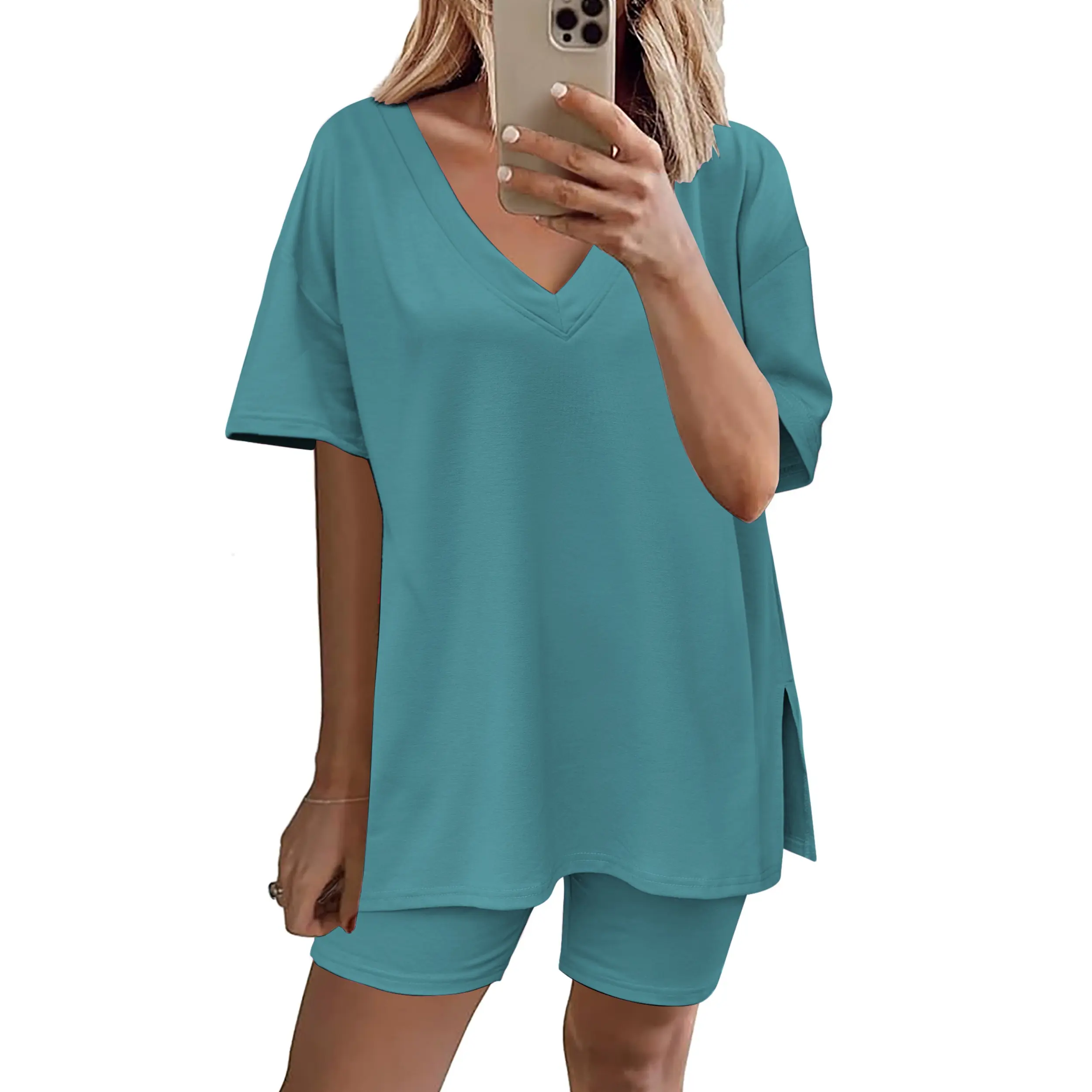 Women's V-Neck Two-Piece Pajama Set