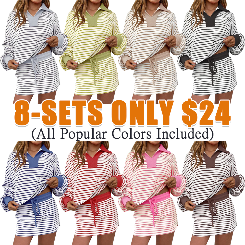 Women's Striped 2-Piece Lounge Set