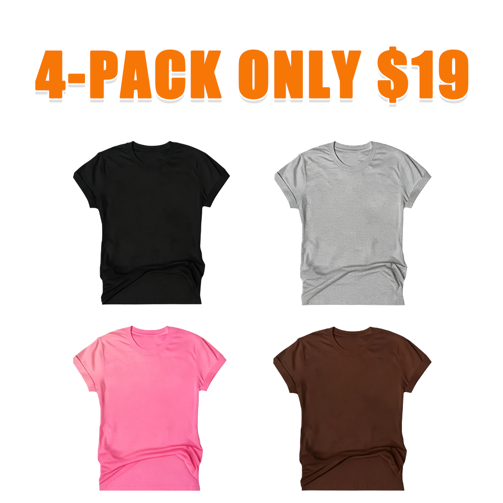 Women's Solid Crew Neck Short Sleeve Tees