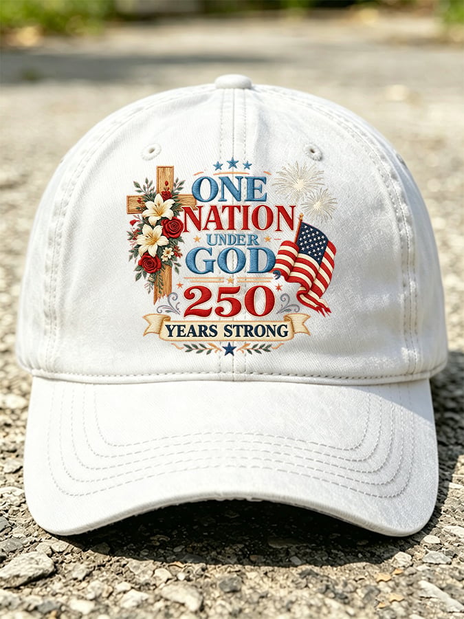 Unisex America 250 Years Strong One Nation Under God rinted Hat