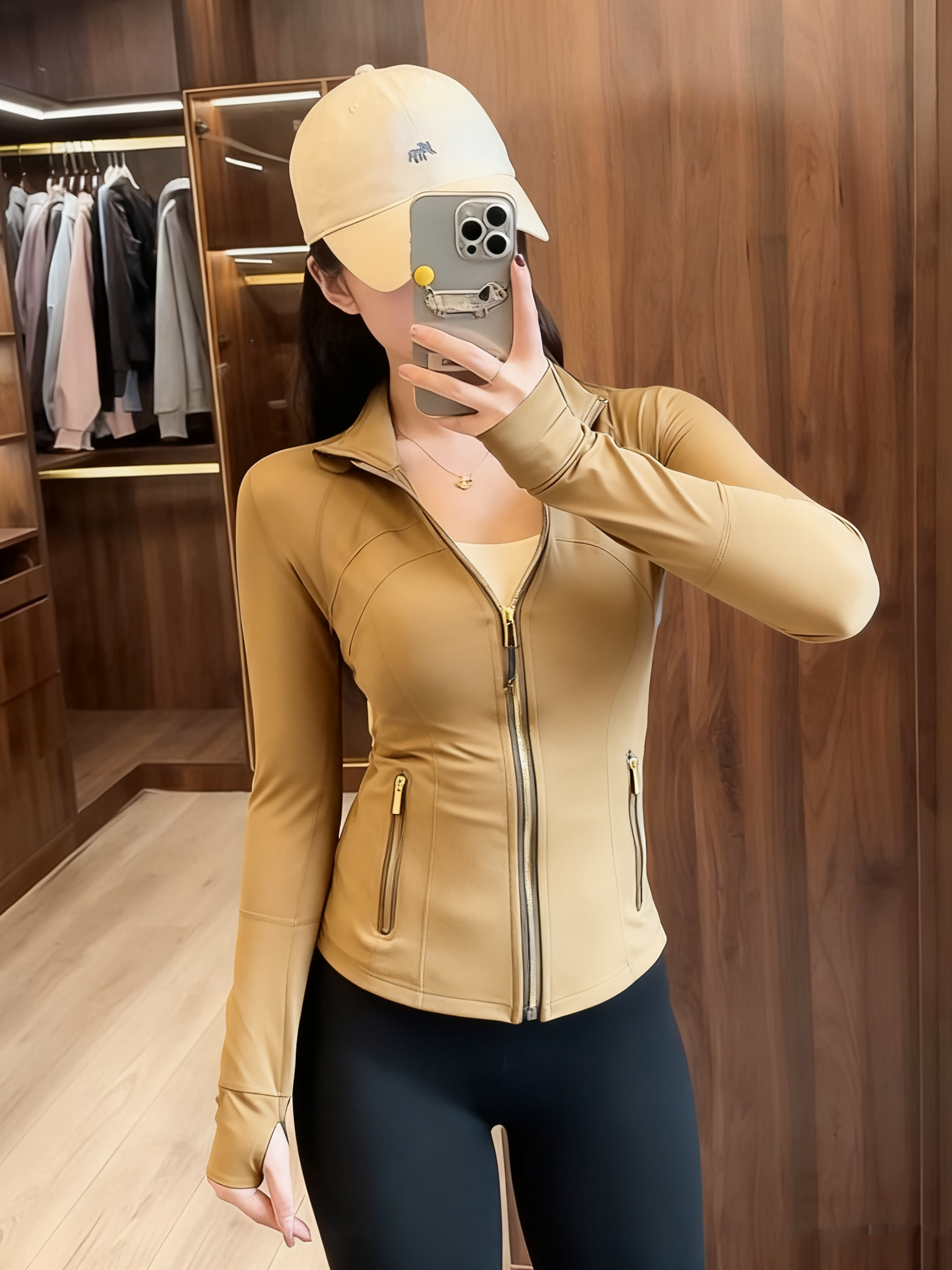 Yoga suit gold zipper version women's yoga jacket