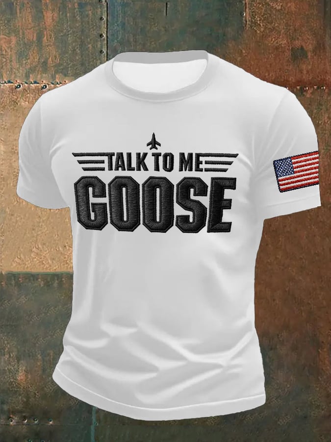 Men's Retro Talk To Me Goose Print T-Shirt