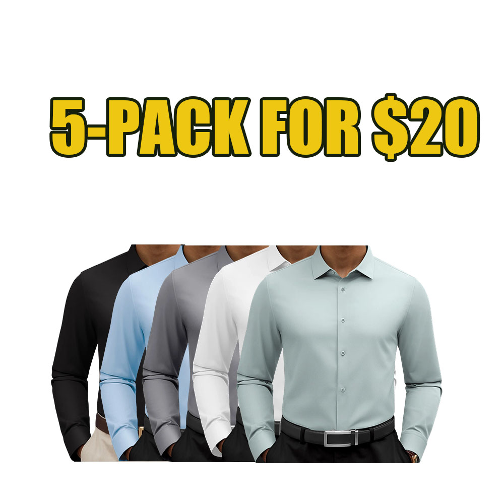 👔 Men’s Premium Silk Touch Dress Shirt – Wrinkle-Resistant Long Sleeve Button Down