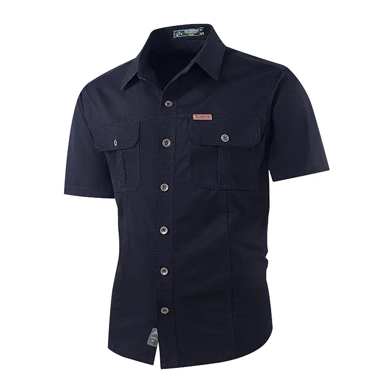 Lightweight, multi-pocket short-sleeve utility shirt for summer outdoor leisure.