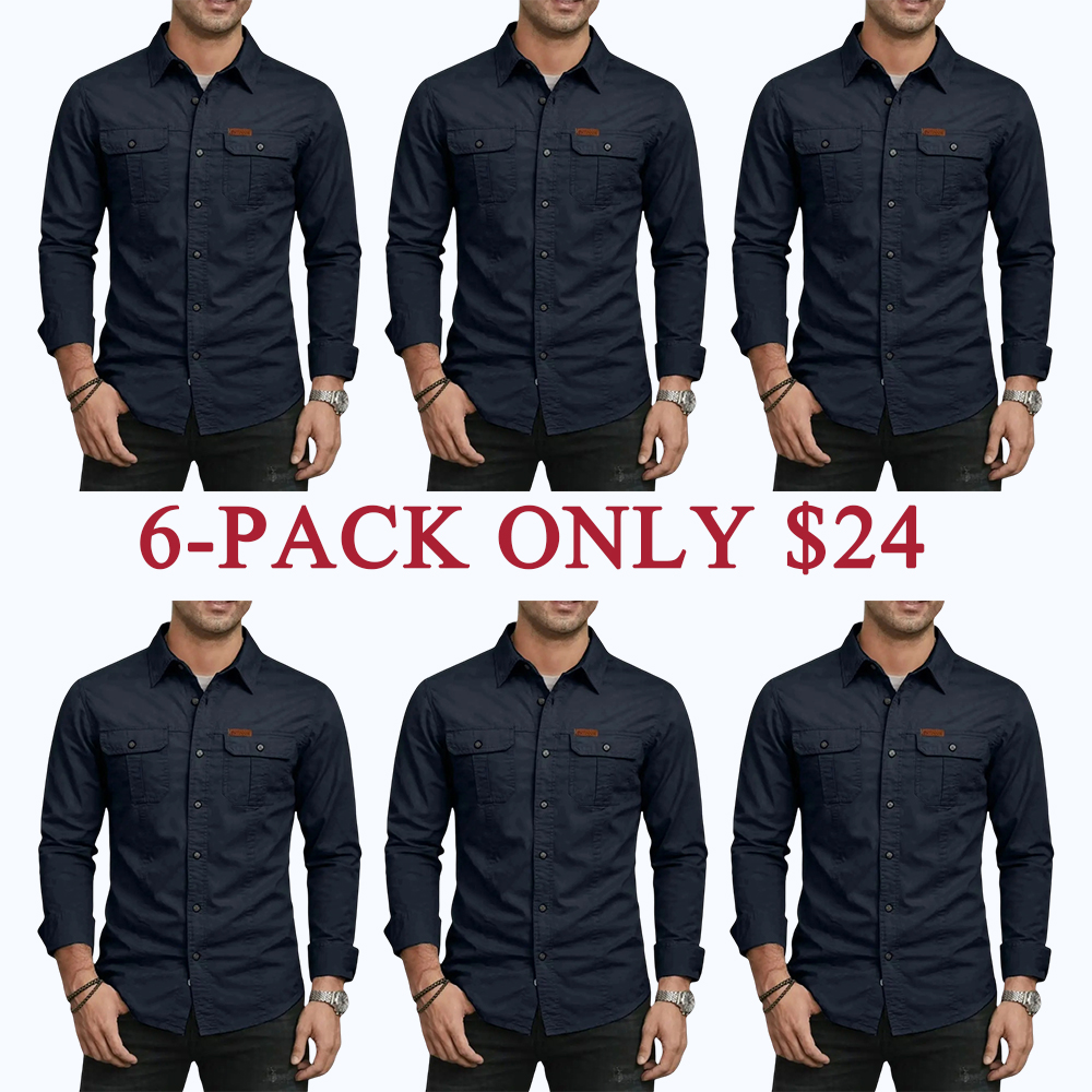 Men's Long Sleeve Workwear Shirt Outdoor Casual Versatile Top