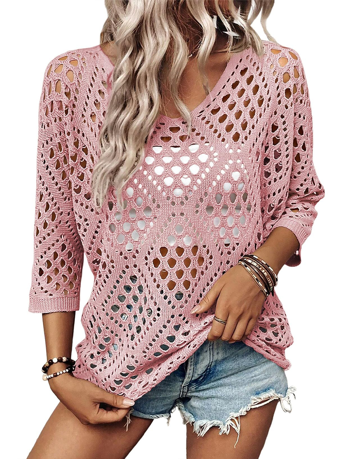 🌸 Women's 3/4 Sleeve Casual Knit Sweater