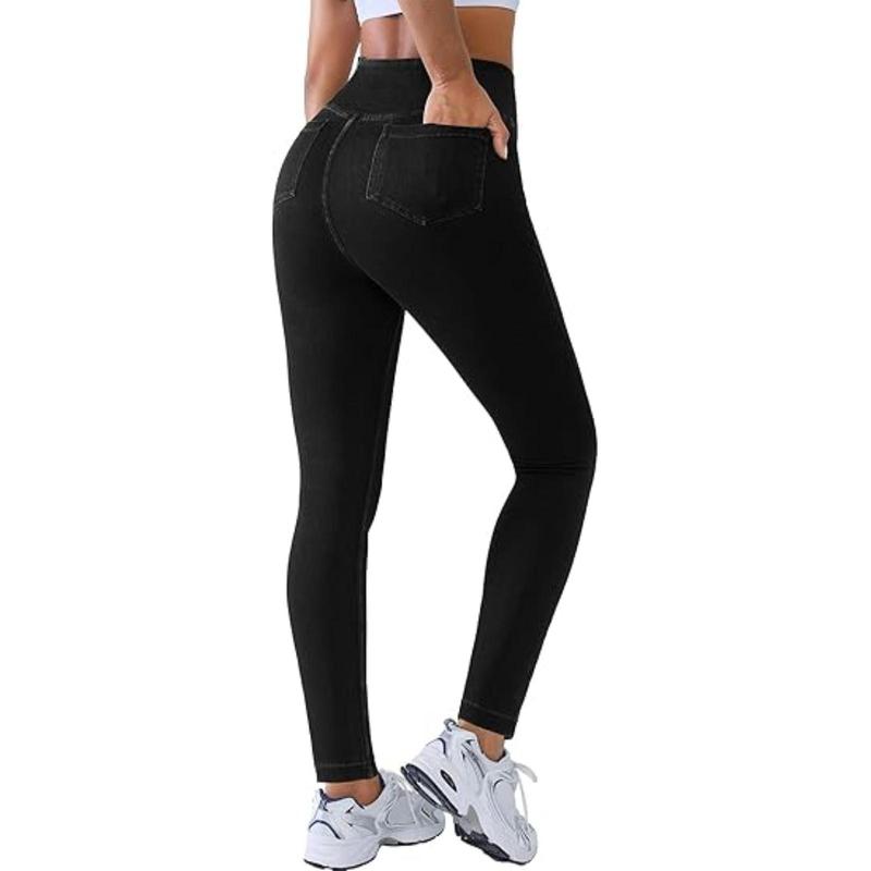 🔥Women’s High-Waisted Bootcut Flare Jeans – Crossover Waist, Stretch Denim & Back Pockets