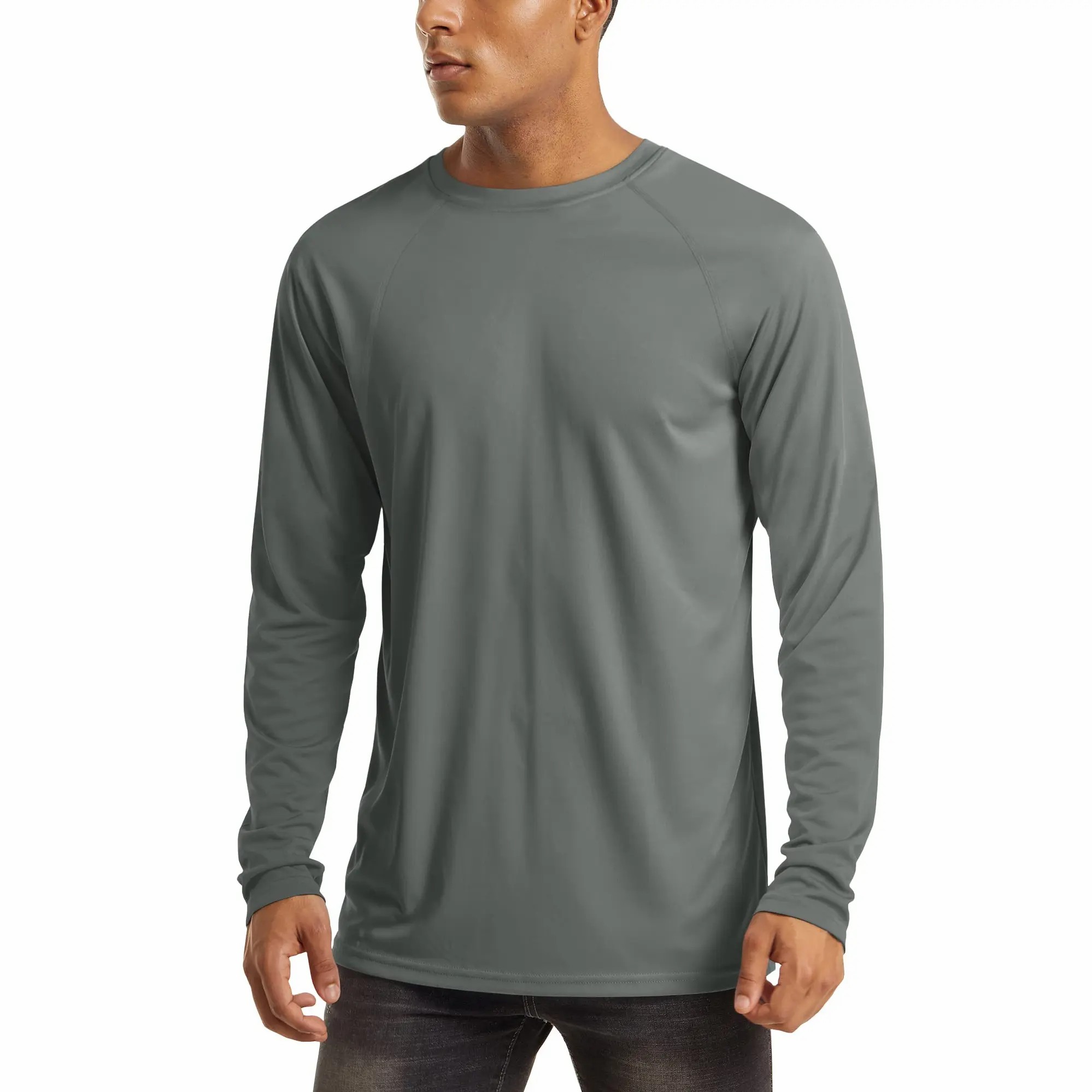 Men's UPF 50+ Long Sleeve Shirt – Quick Dry Lightweight Rashguard for Swimming & Workout