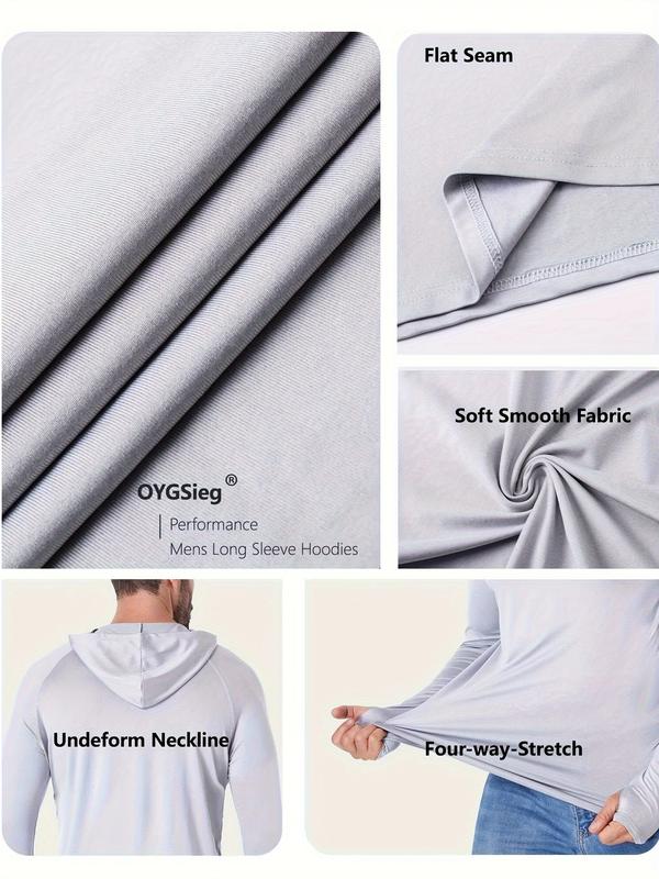 Men’s UPF 50+ Sun Protection HoodedShirt with Face Mask