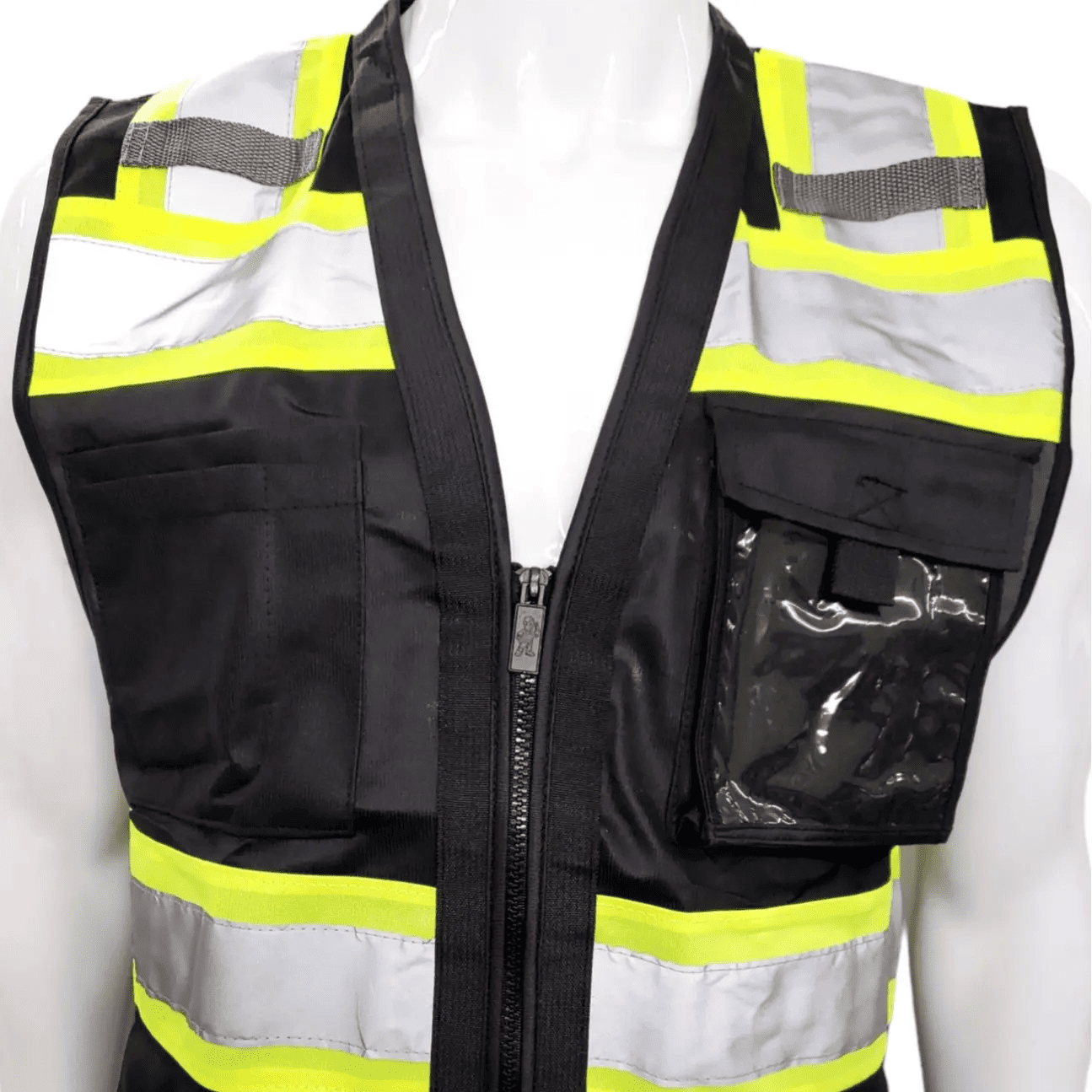 Superintendent Vest, High Visibility Reflective Safety, Mesh Safety Vest with Zipper and Multi pockets AMERICAN SIZE
