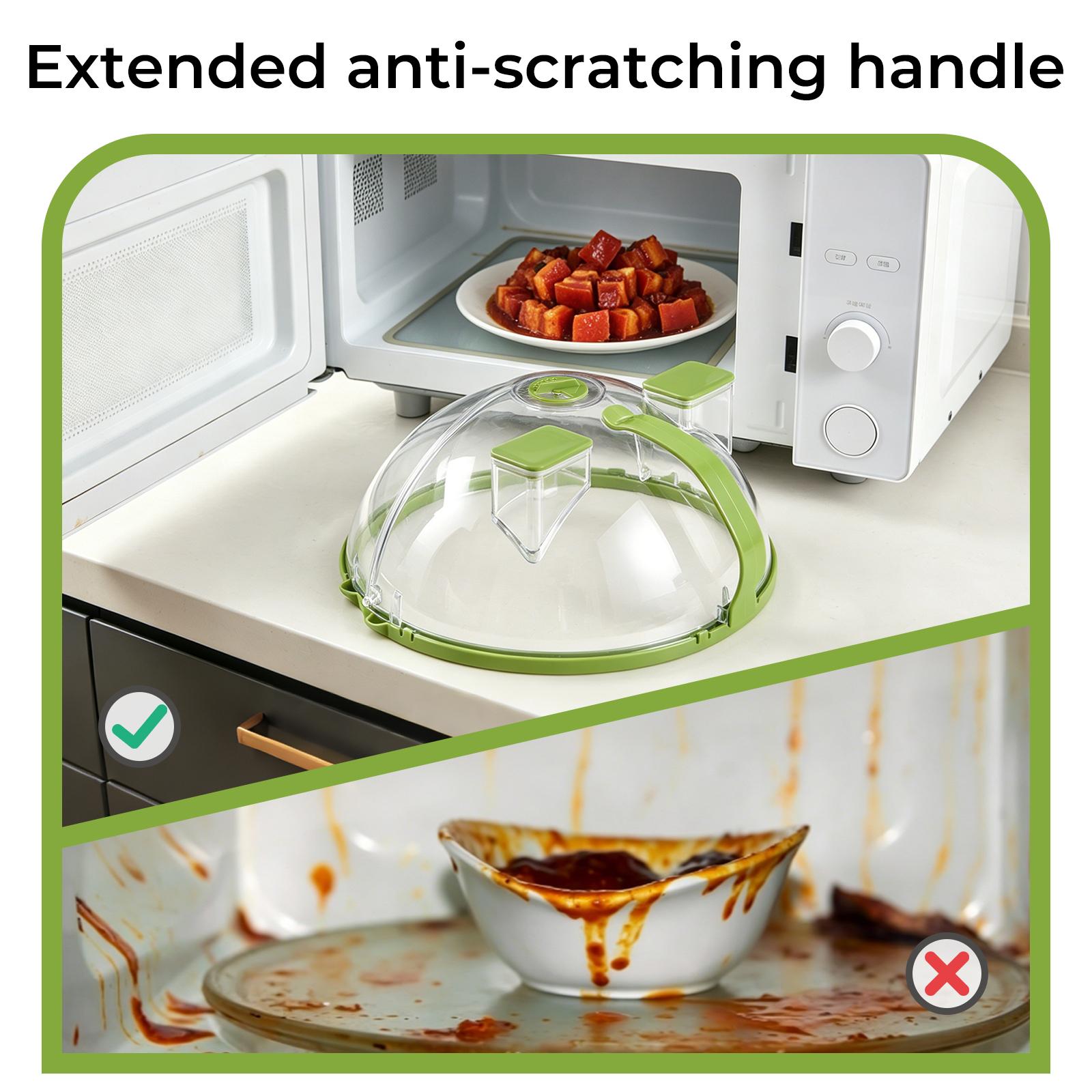 pgraded Foldable Microwave Splatter Cover with Dual Water Steamer-6 pack