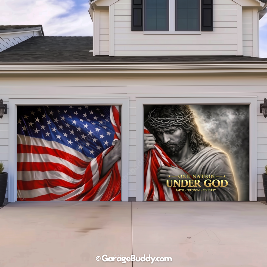 One Nation Under God | Patriotic Garage Door Cover